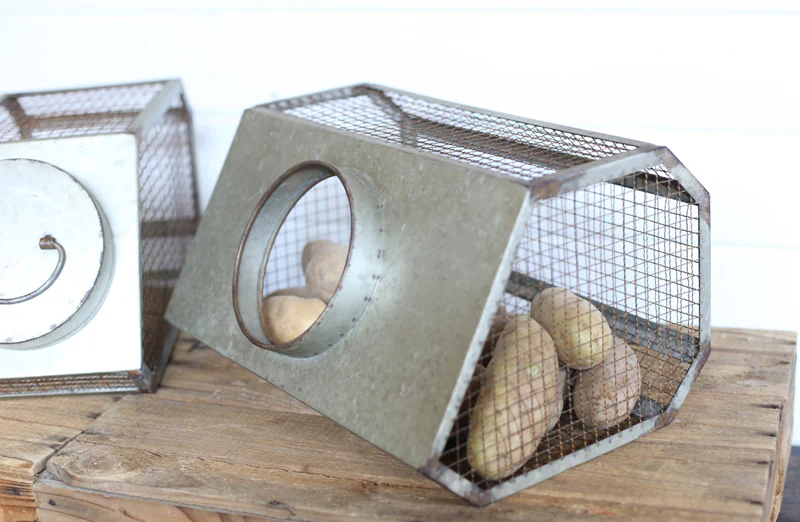 Vintage Inspired Wire Canister Basket