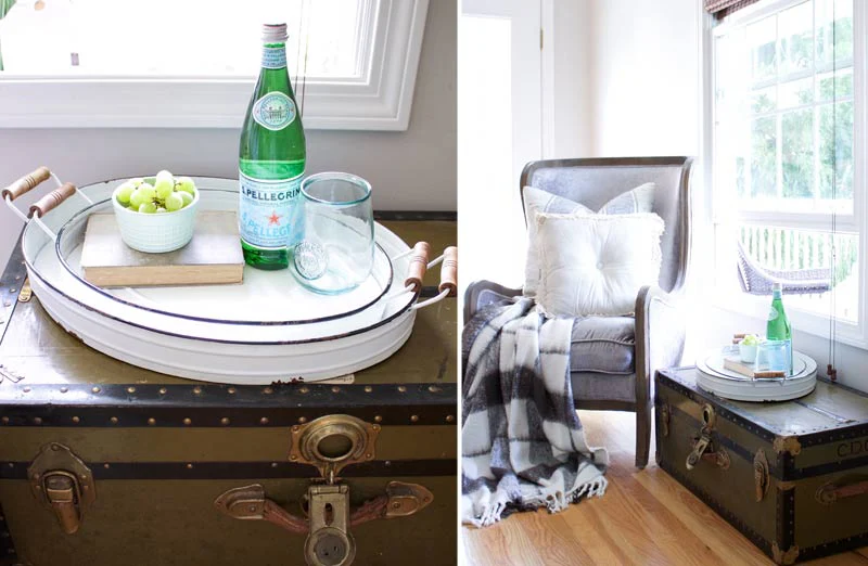 Oval Distressed Enamel Trays  Set of 2