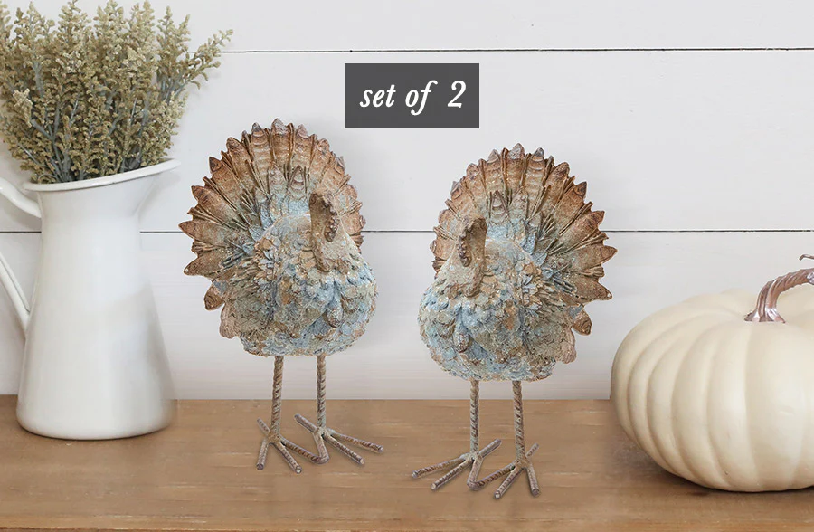 Decorative Standing Turkey, Set of Two