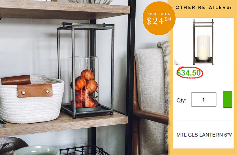 Iron Framed Lantern with Handle