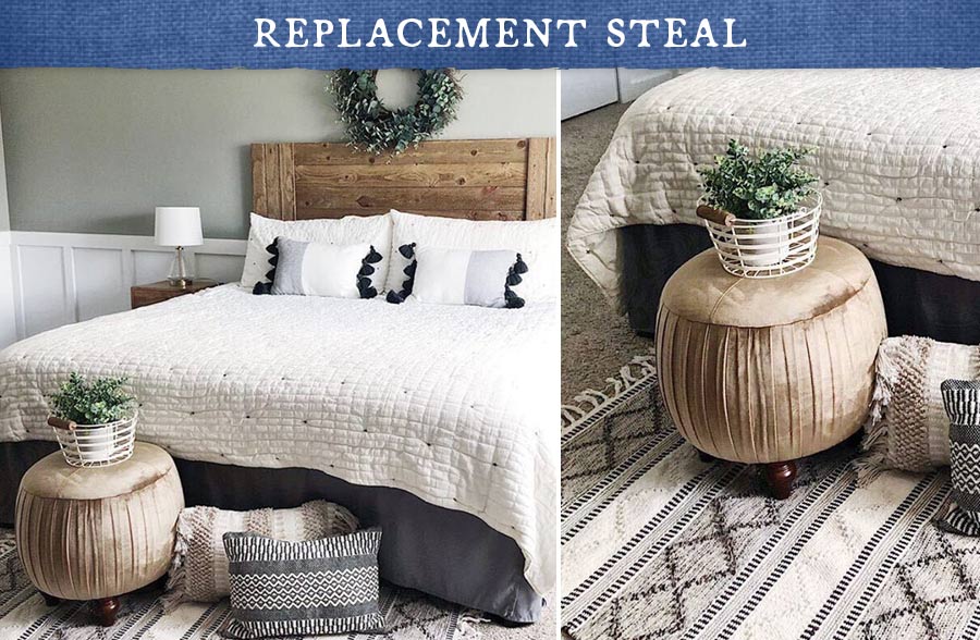 Tufted Velvet Ottoman