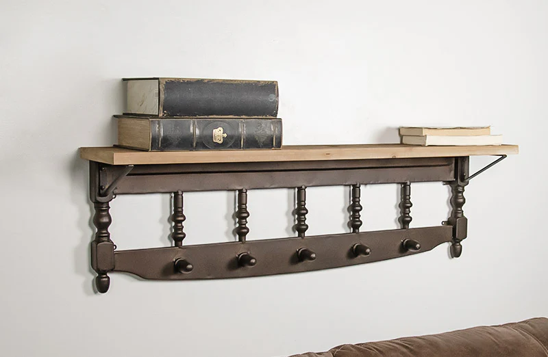 Spindle 5-Hook Shelf