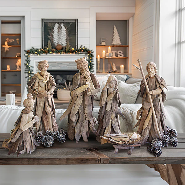 Natural Driftwood Nativity Set
