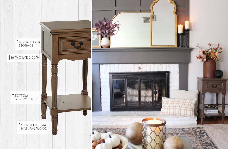 Classic Wooden Side Table with Drawer