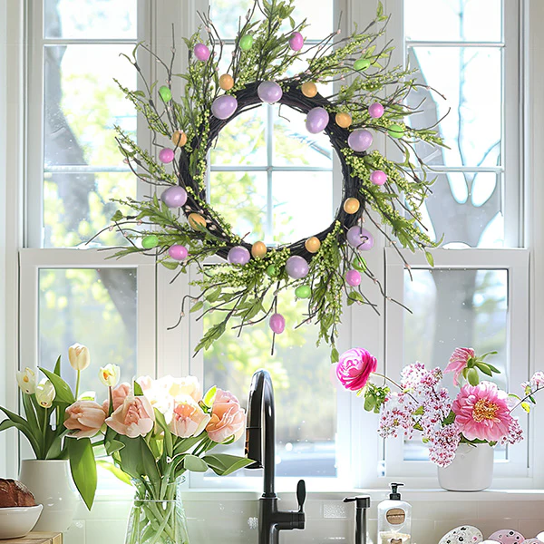 20 Inch Pastel Colored Easter Wreath