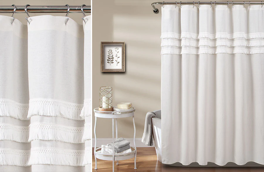 Fringe Shower Curtain, Pick Your Color