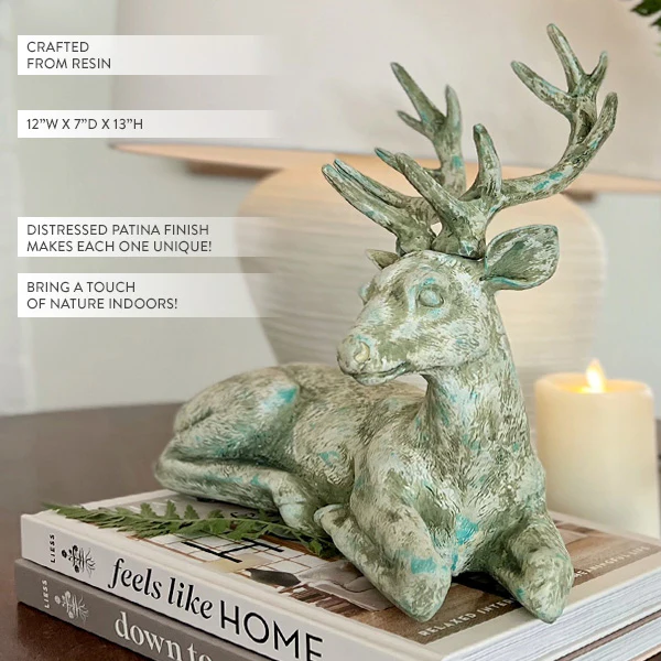 Rustic Reindeer Statue