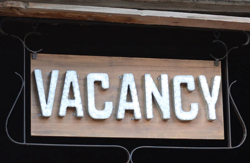 Galvanized Vacancy Sign