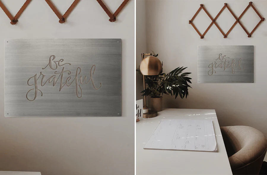 Be Grateful Metal Cutout Wall Art