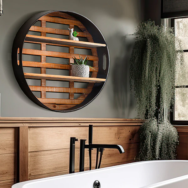 Serving Tray Round Wall Shelf