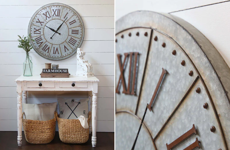 HUGE Galvanized Clock