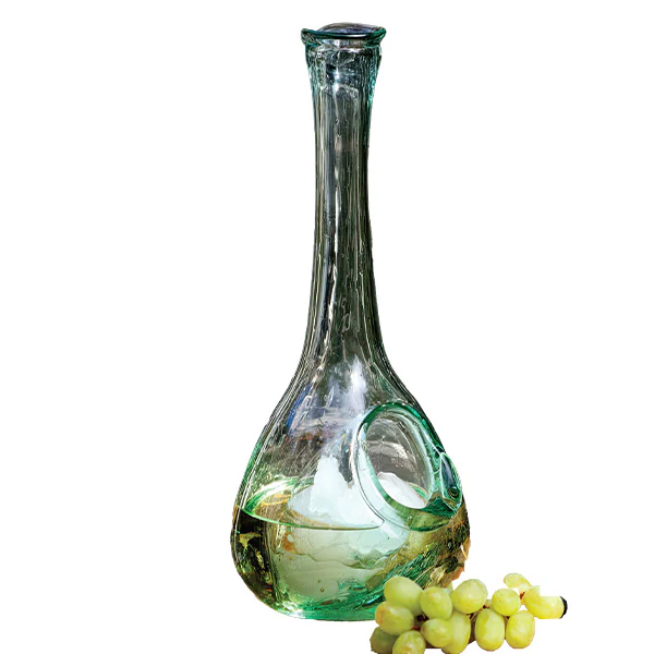 Recycled Hand Blown Wine Decanter with Ice Pocket