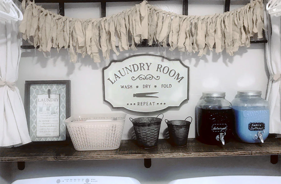 Embossed Metal Laundry Room Sign