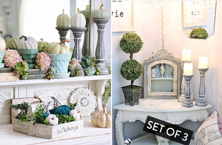 Pillar Candle Holders, Set of 3