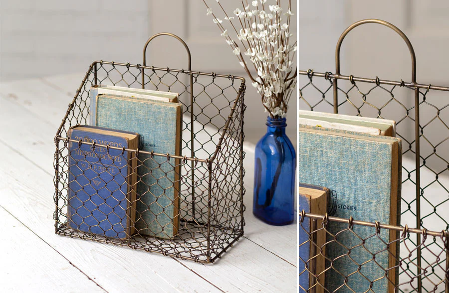 Chicken Wire Magazine Basket, Set of 2