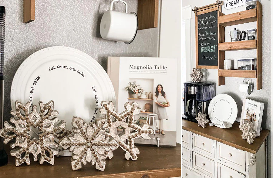 Flocked Tabletop Snowflakes, Set of 3