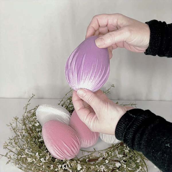 LARGE Velvet Easter Eggs, Set of 3 | Made in USA