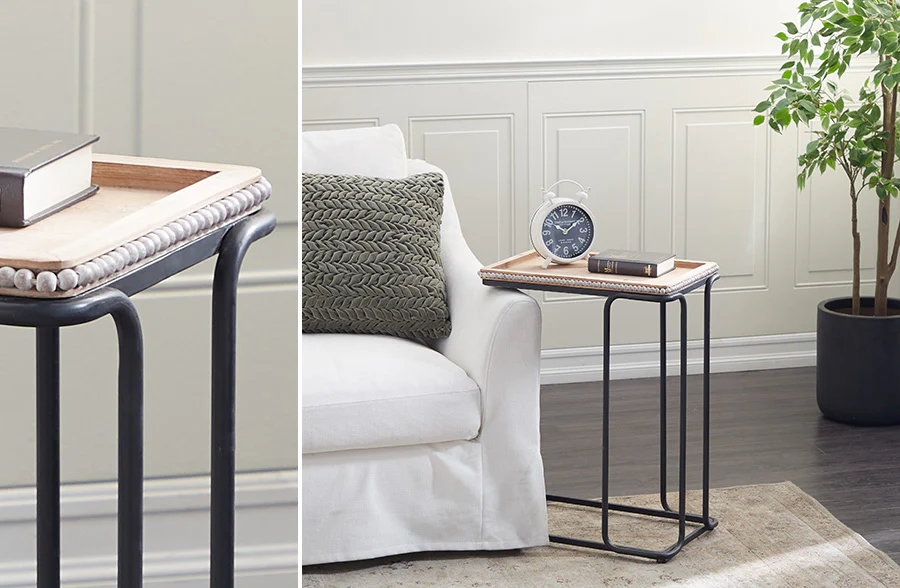 Beaded Edge Sofa Slide Table