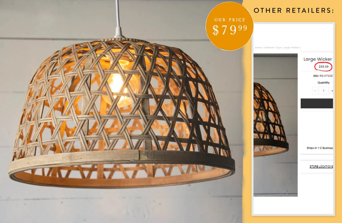 Woven Wicker Basket Pendant Light