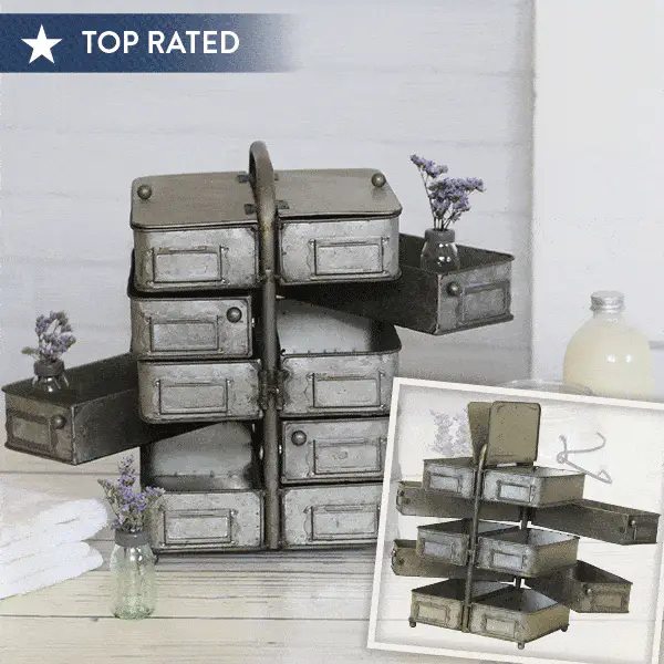 Galvanized Metal Swivel Caddy Organizer