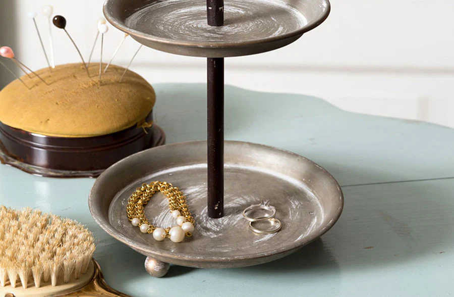 Two-Tier Galvanized Display Stand