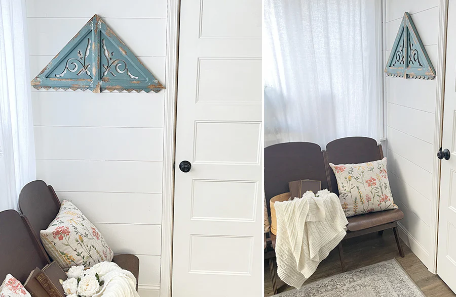 Distressed Teal Wall Gable