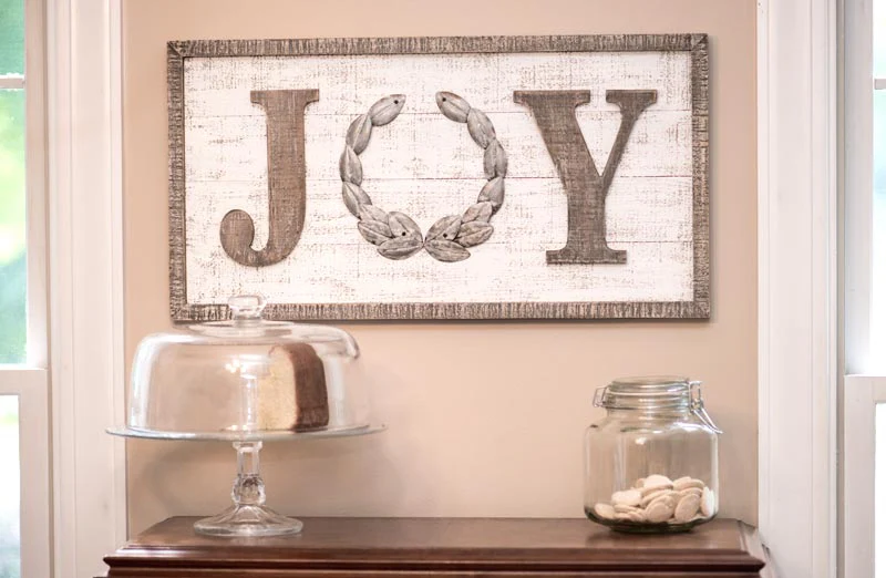 HUGE Wooden JOY Sign