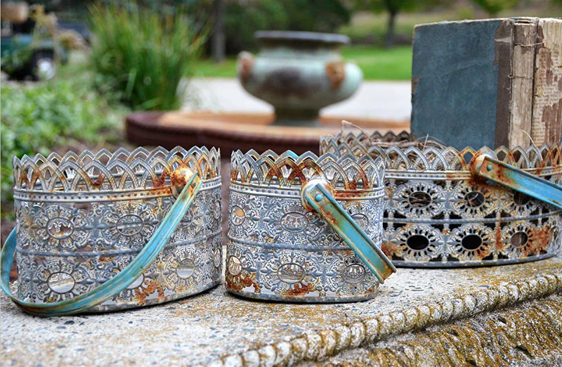 Oval Pierced Baskets  Set of 3