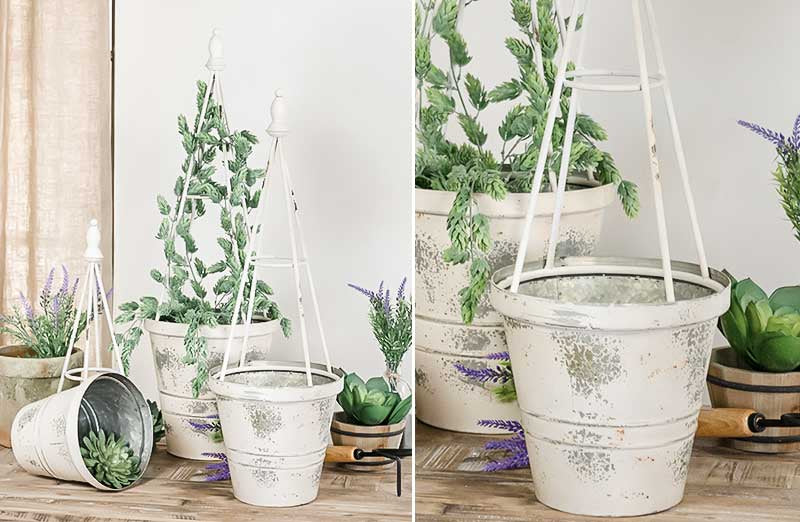 Metal Trellis Planters  Set of 3