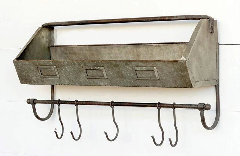 Mudroom Wall Organizer with Hooks