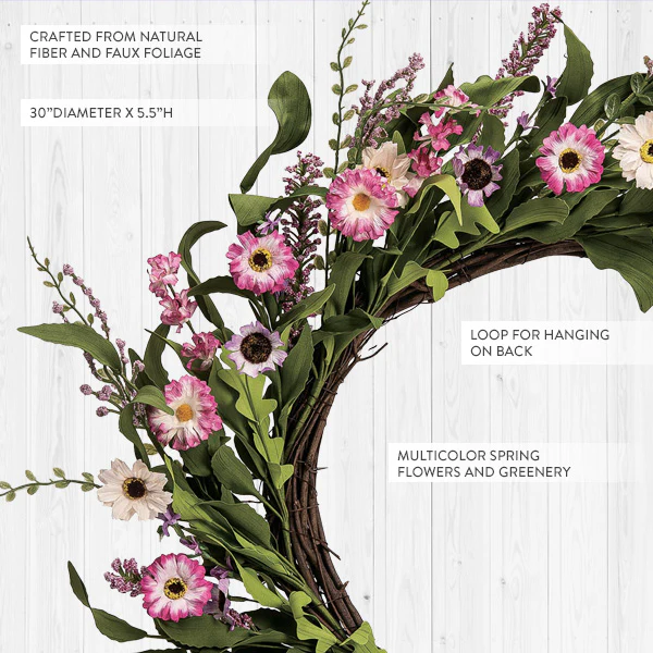 Enchanted Blossom 30 Inch Spring Door Wreath