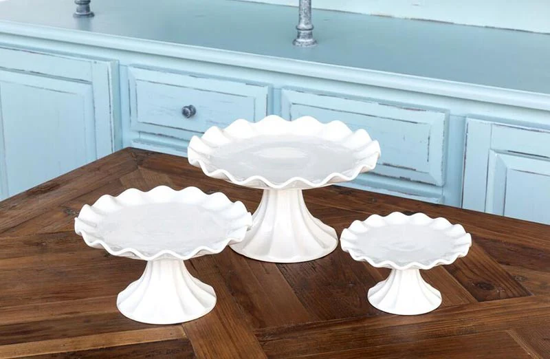 Fluted Ceramic Cake Plates