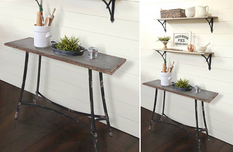Galvanized Metal Console Table
