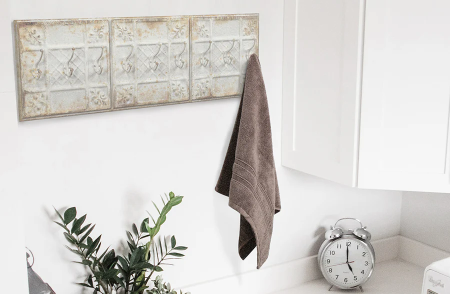 Rusted Patina Triple Ceiling Tile Hooks, Pick Your Color