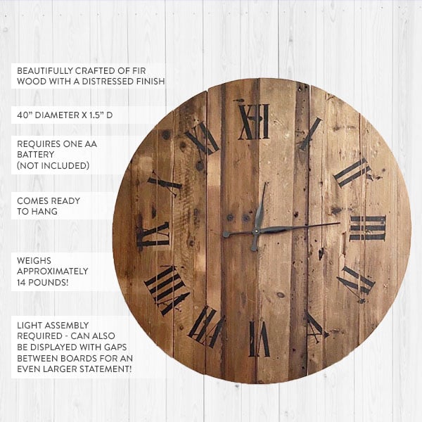 MASSIVE Repurposed Electric Reel Wooden Spool Wall Clock