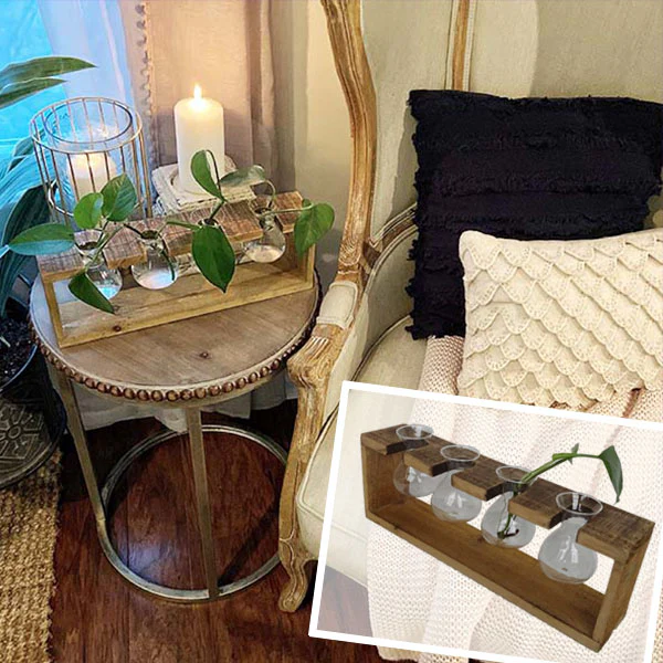 Rustic Wooden Hanging Propagation Station