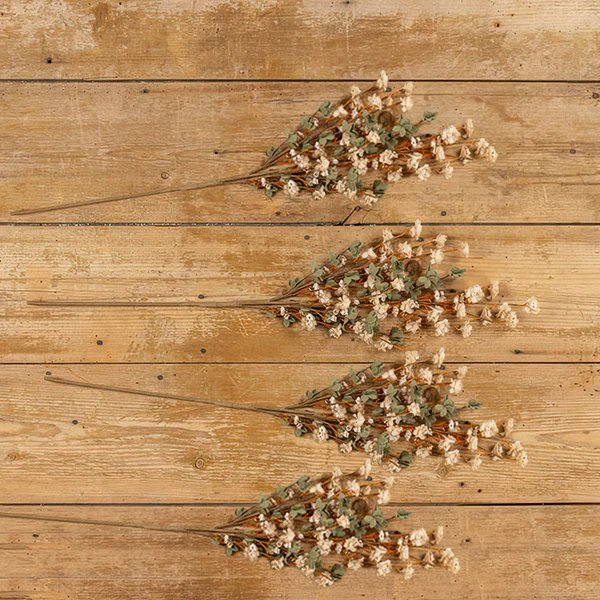 Lifelike Beige Wild Zinnia Spray, Set of 4