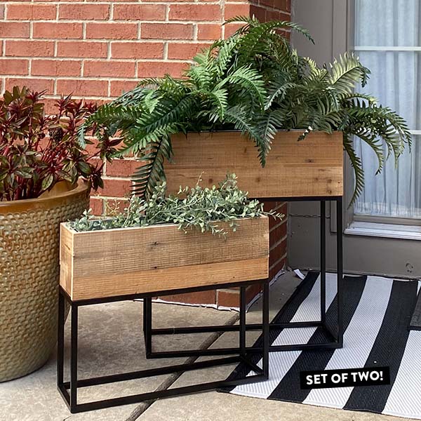 Wood and Metal Planters | Modern Industrial Farmhouse