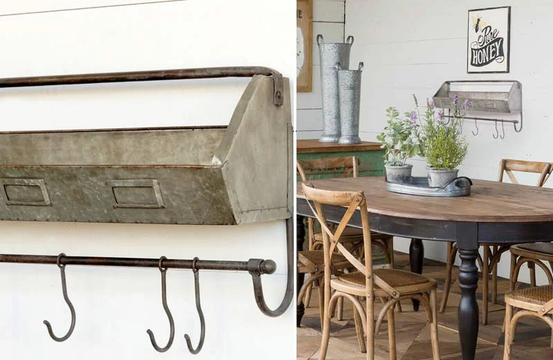 Mudroom Wall Organizer with Hooks