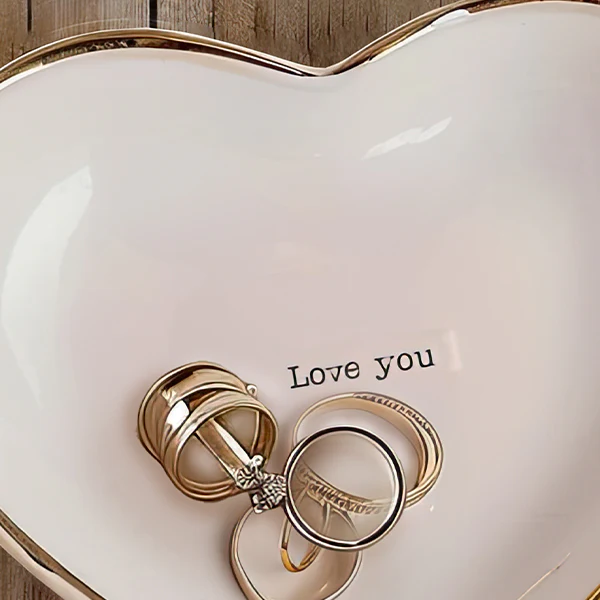 Valentines Day Heart Trinket Dishes, Set of 3