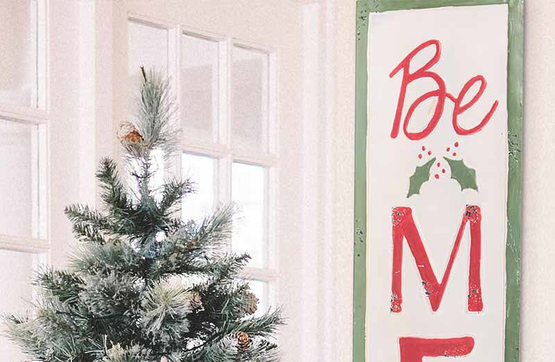 HUGE Vintage Inspired Be Merry Sign Holiday Sign