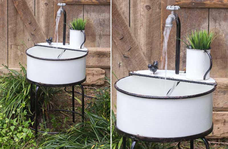 Enamel Inspired Sink Fountain