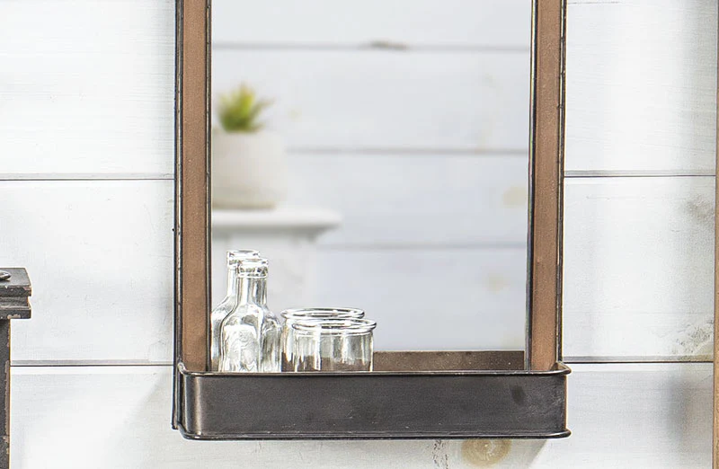 Framed Mirror With Shelf