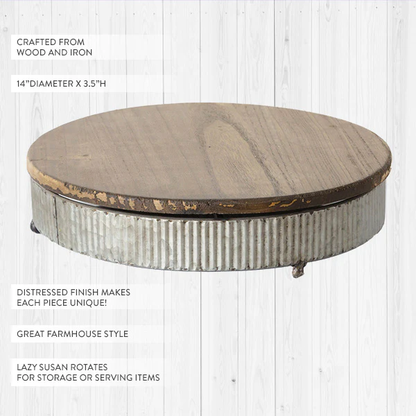 Wood and Iron Lazy Suzan