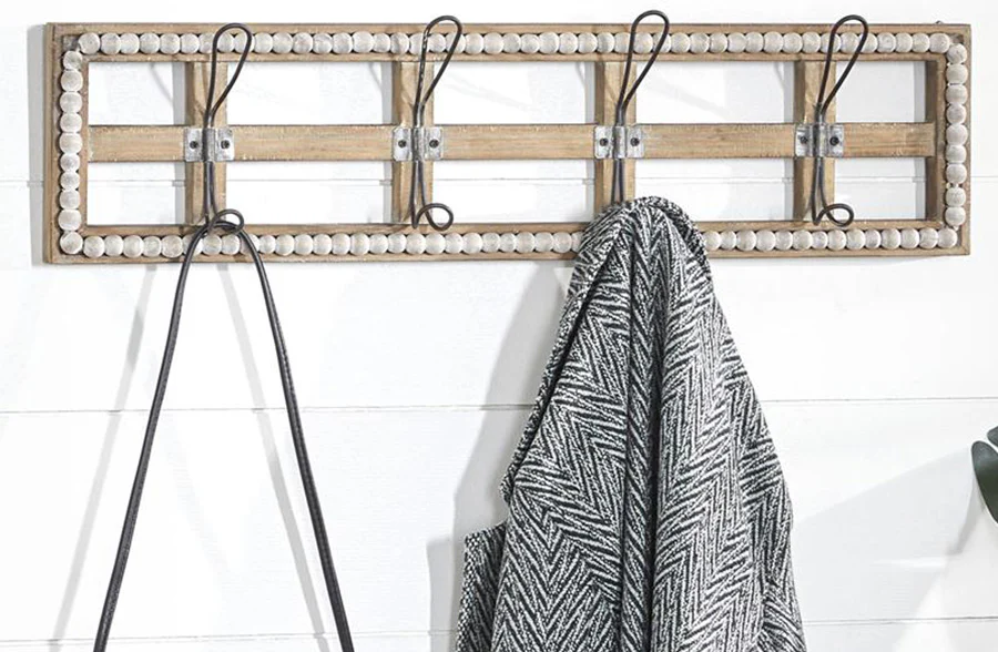 Beaded Wood Wall Hook System