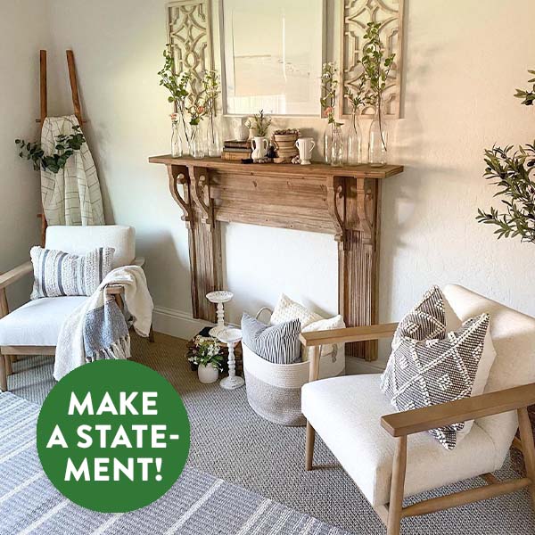 Natural Wooden Corbel Mantel