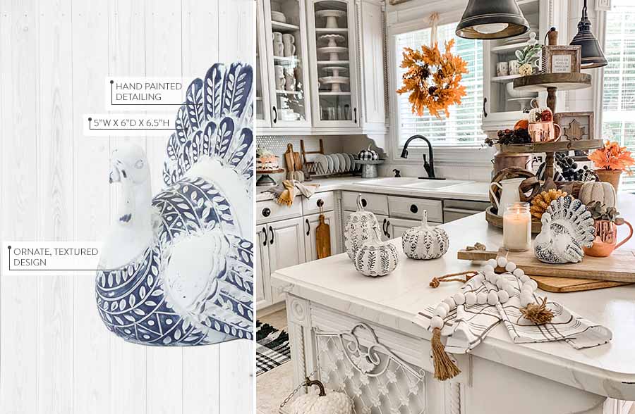 Ornate Tabletop Turkey, Set of 2