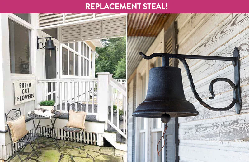 *HUGE* Cast Iron Dinner Bell with Bracket