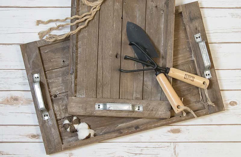 Rustic Wood Trays  Set of 2