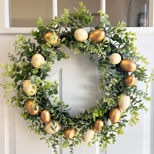 Indoor/Outdoor Easter Egg Wreath, Choose Your Style